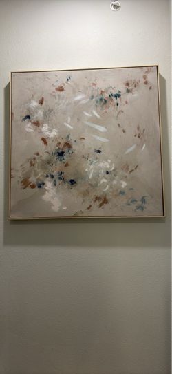 Abstract Canvas Painting in Wood Float Frame