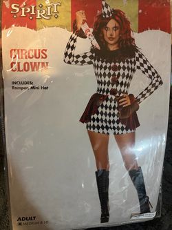 Spirit Circus Clown Halloween Costume Adult Medium