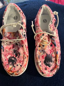 New kitten print girls shoes