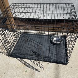 For Pets 30-50 lbs Double Door Folding Dog Cage Kennel 29.5” L x 18.5” x 21.5” H