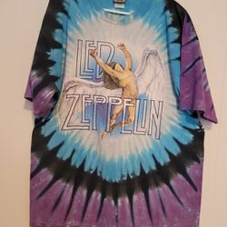 1975 Liquid Blue Led Zeppelin Sz XL Shirt Measure Length 31 In Chest 25in