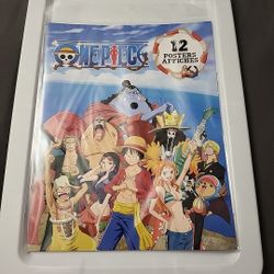 One Piece Poster Book 12 posters 8.5"x11" NEW & Sealed (2A)
