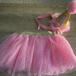Girls 1 Year Birthday Tutu With #1 Hat