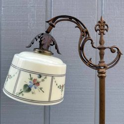 Early 1900s Antique Ornate Bridge Floor Lamp