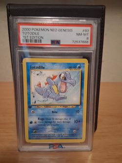 PSA 8 Totodile 1st Edition Neo Genesis #80