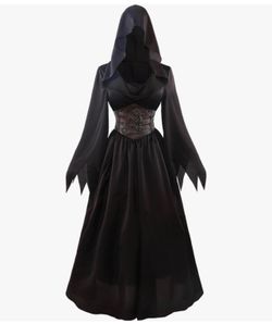 Medium Victorian Gothic Witch Vampire Dress Medieval Renaissance Hooded Robe