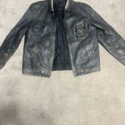 Bullhead Leather Co. Biker Jacket XL – Vintage Distressed Black