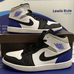 Size 10|Reconditioned Air Jordan 1 Mid Royal Black Toe Men’s Size 10