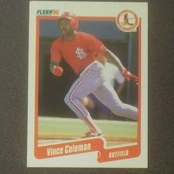 Fleer 1990 Vince Coleman Saint Louis Cardinals St. #245 Baseball Card Vintage Collectible Sports MLB