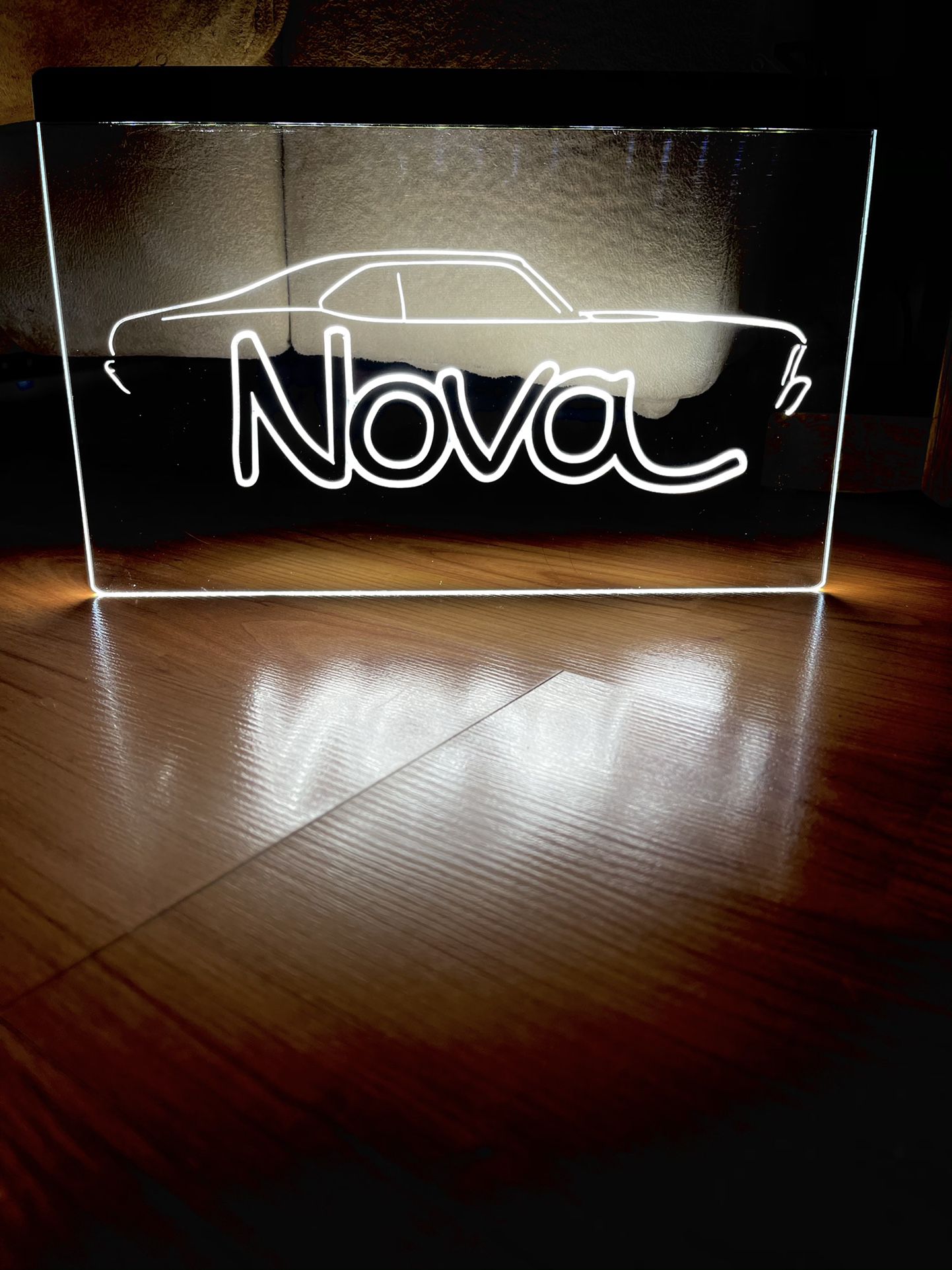 CHEVROLET NOVA LED NEON WHITE LIGHT SIGN 8x12