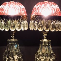 PAIR of Vintage MCM MICHELOTTI Boudoir Lamps