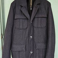 BLACK RIVET COAT/JACKET W/Hoodie