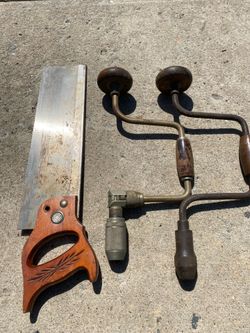 Vintage Hand Brace Drills And Pennsylvania Saw Tools