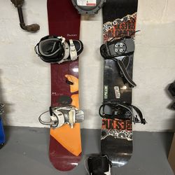 BURTON & SOLOMON 160 Snowboards & Men’s Sz 14 Boots  TUNED & WAXED