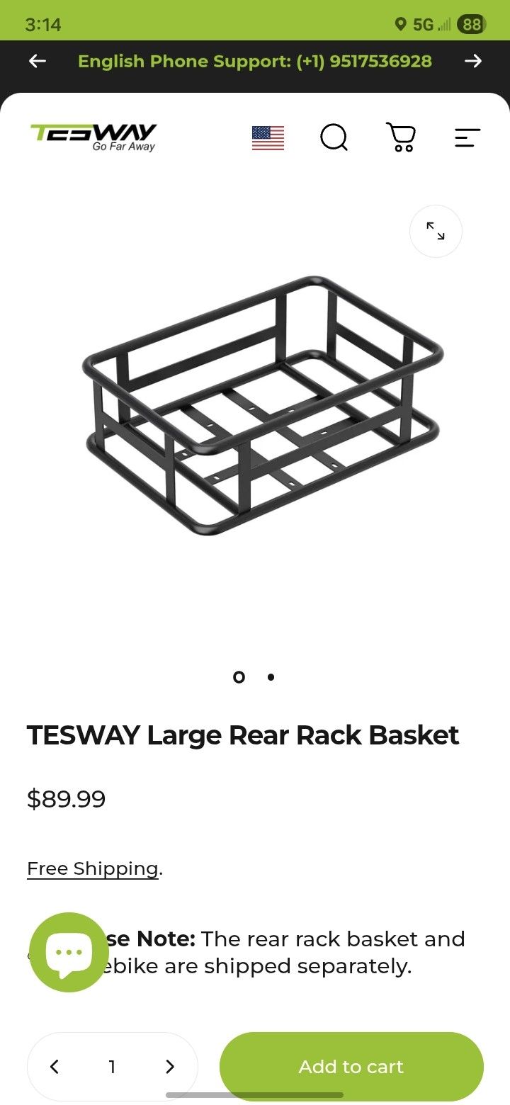 Large Brand New Ebike Basket Metal