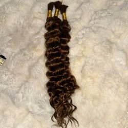 Human Braiding Hair for Boho Braids 20 Inch 120g Color 30 Deep Wave Boho Human Hair Curly Braiding 100% 12A Virgin Curls Bulk No Weft Bohemian Bundles