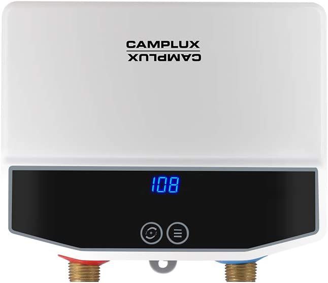 Camplux Tankless Water Heater Electric with LED Display 120V Instant Water Heaters Under Sink 3.5kw TE04