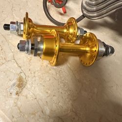 OLD SCHOOL BMX NOS Gold Suzue Low Flange Hubs 36H