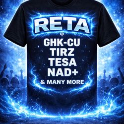 Peptides T Shirt - Reta GHK Tesa Tirz Nad+ etc