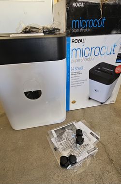Royal Shredder Micro-Cut Paper Shredder, 14-Sheet, Black/ White