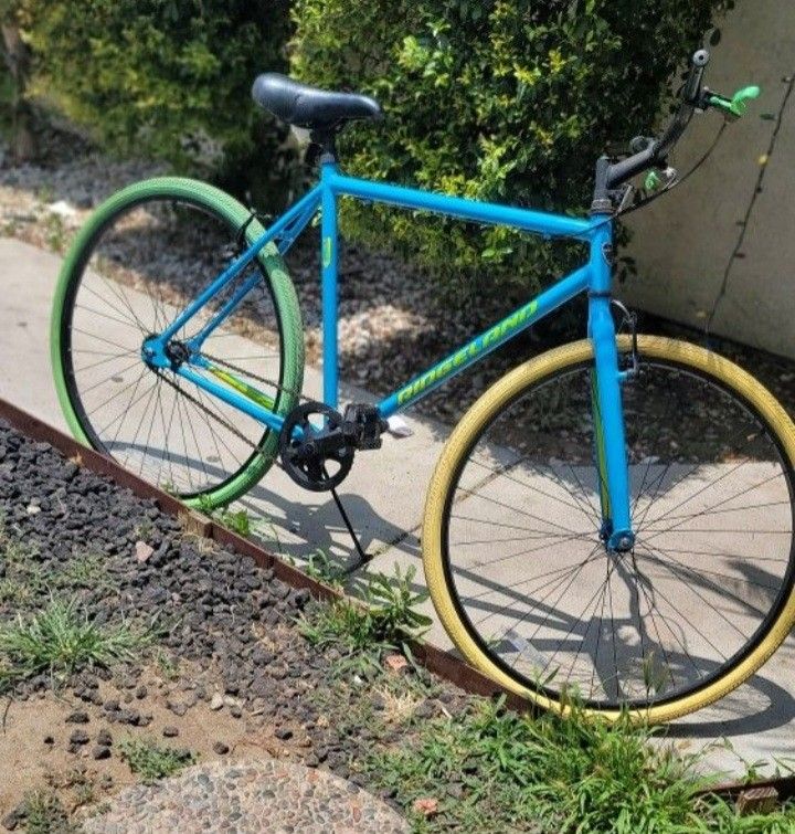 Blue Hybrid Fixie Bike Good Condition 