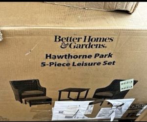 Better Homes Garden Hawthorne Park 5 Piece Outdoor Chat Set with Beige Cushions for Sale in Pasadena CA OfferUp
