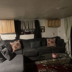 Grey Sectional With Ottoman 
