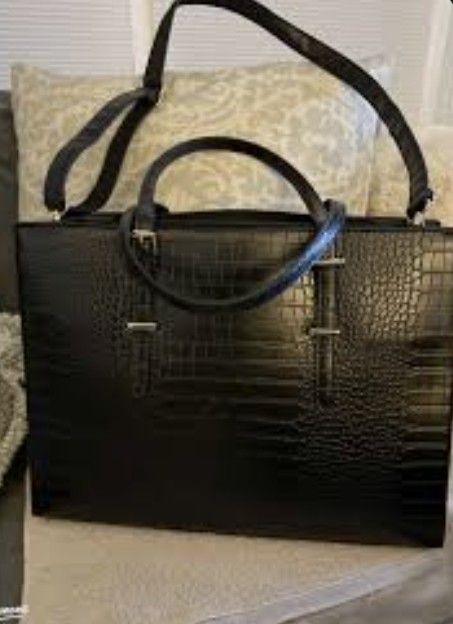 Women's Black Croc Ltp Work Tote Brand NEW