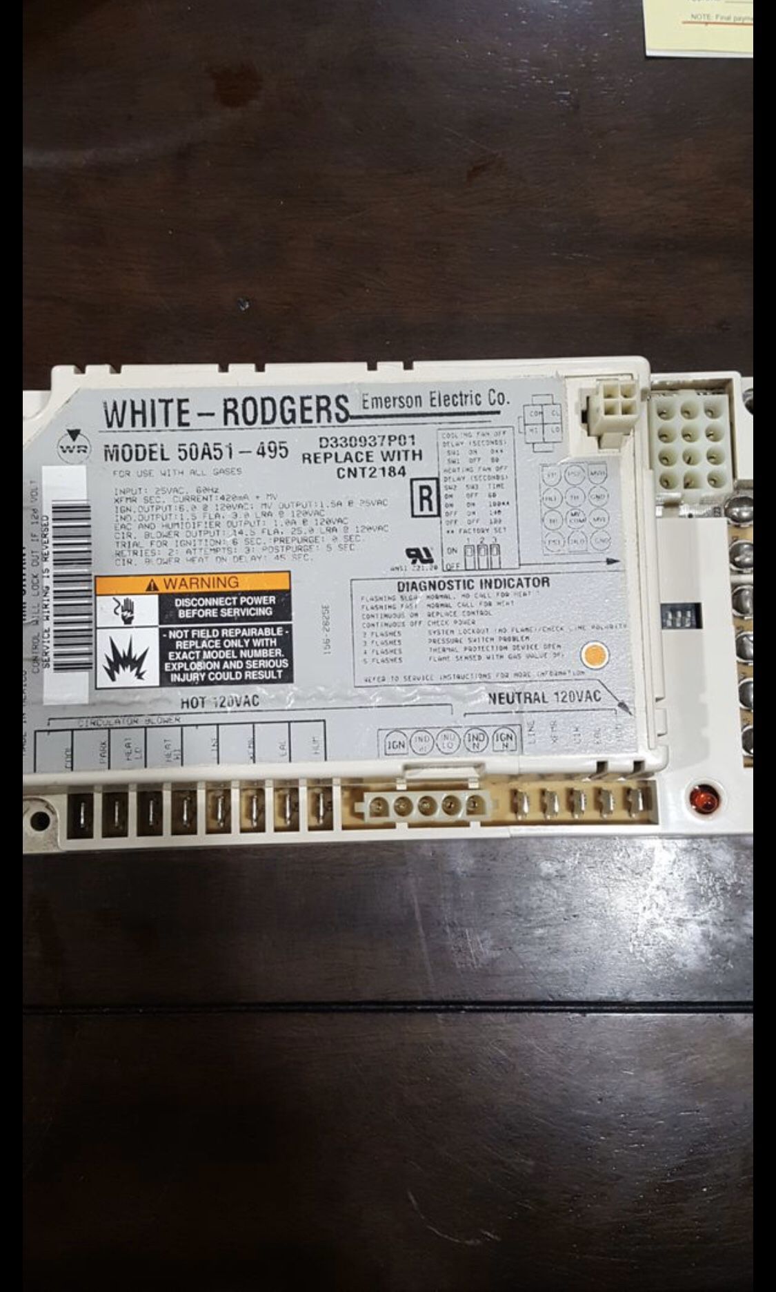 White Rodgers AC 50A51-495 control unit Trane American Standard