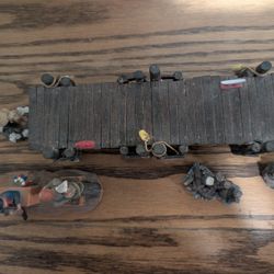 Vintage Christmas Village FishermanVintage 2001 Lemax Village Collection Wooden Docks Plus 4 Figurines See Photos 