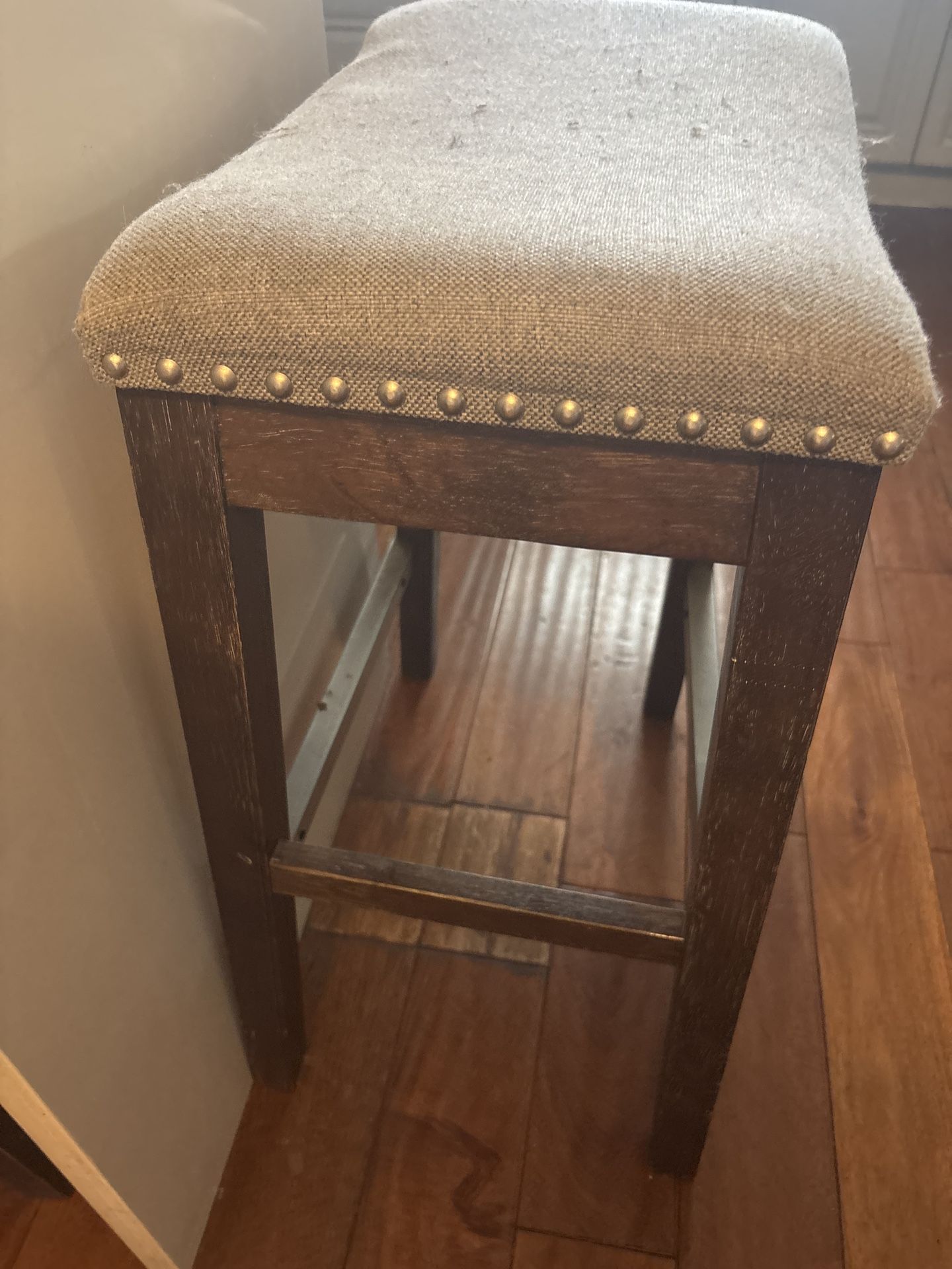 Two Upholstered Bar Stools