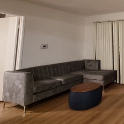 Dark Grey Sectional L-shaped couch