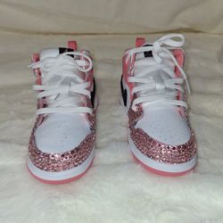 Air Jordan Mid Kids Sneakers With Bling