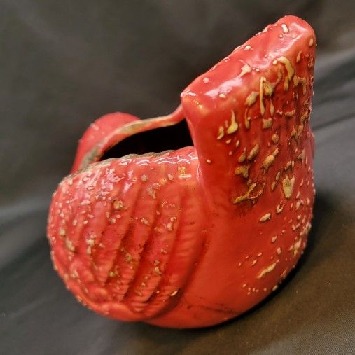 Red Bird Succulent Planter Clay Distressed Textured