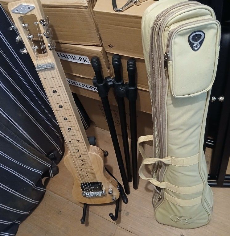 Brand New Solid Ash Lap Steel Guitar, With Case And Stand
