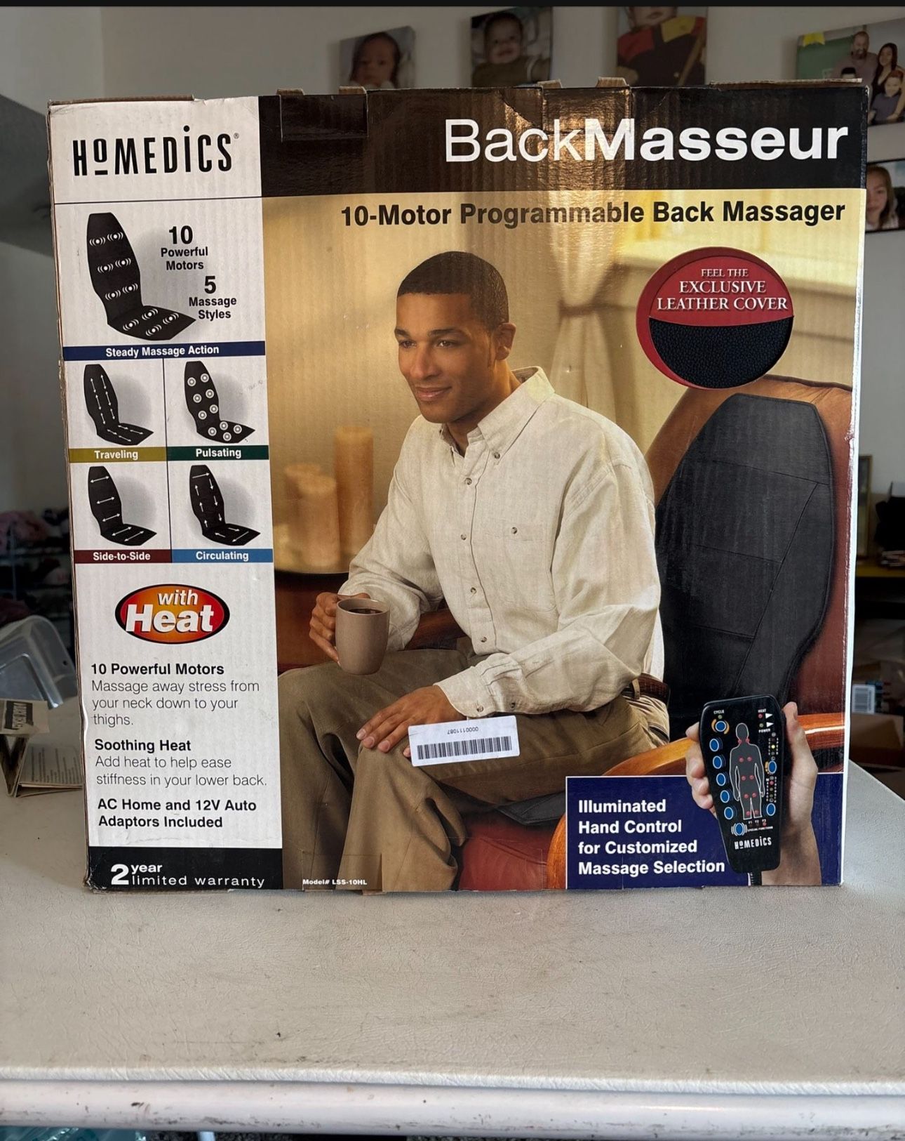 Homedics Back Masseur 10 Motor Seat Massager With Heat- Model LSS-10H car/truck!
