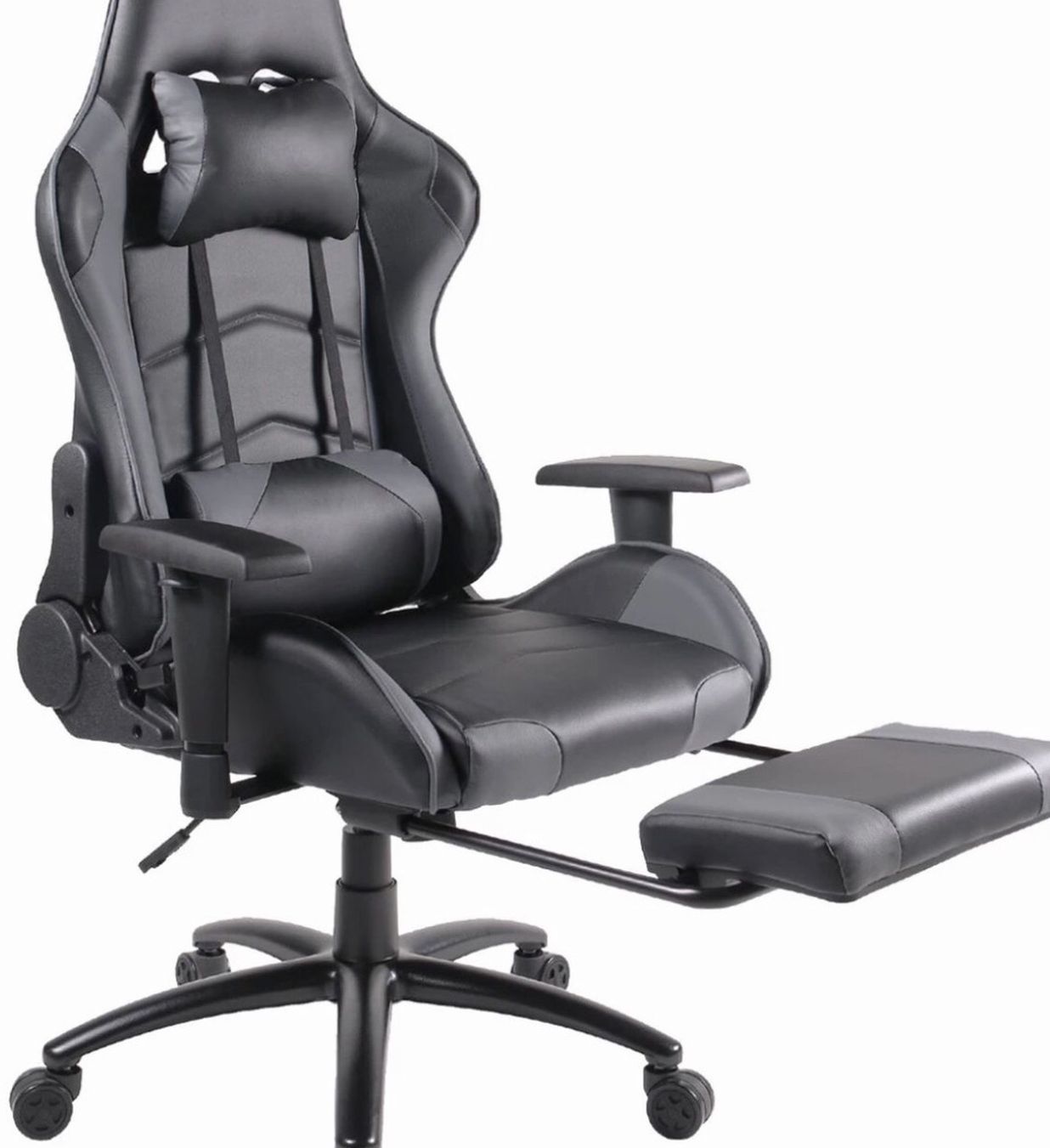Gaming Racing Office High Back PU Leather Computer Desk Executive and Ergonomic Swivel Chair with Headrest