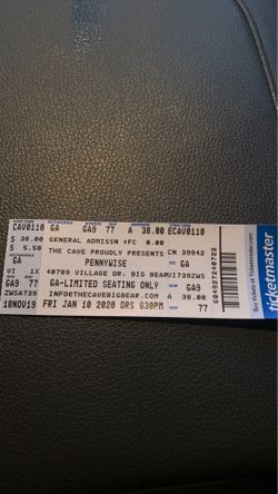 PENNYWISE TICKET 1/10 tonight