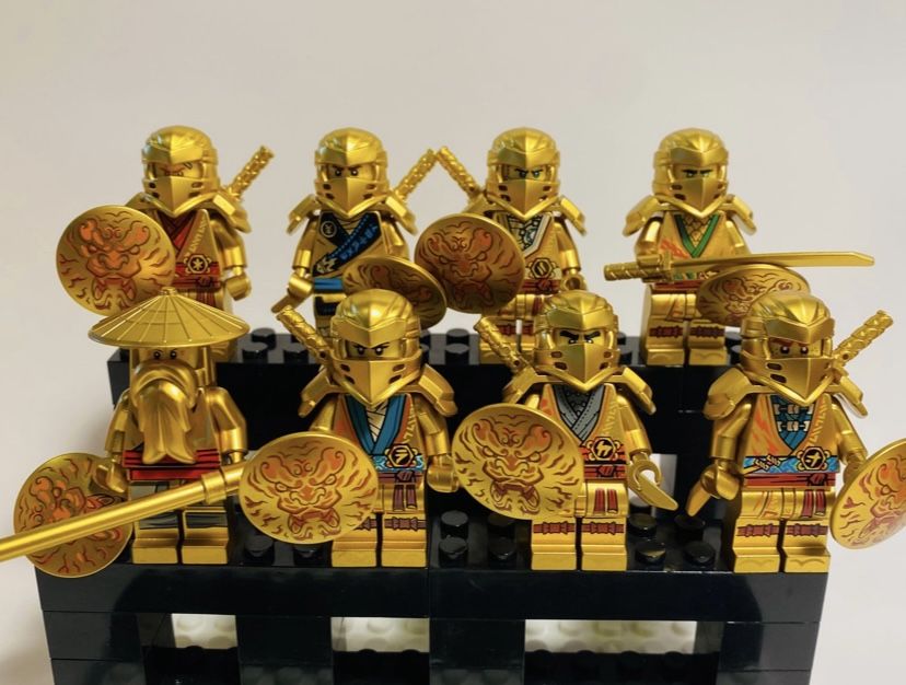 Gold Ninja Soldiers Custom Lego Minifigures Toys