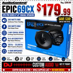 AudioControl Epic Pro Series Epic69CX Car Speakers 1 Set 6x9 Inch 2-Way Coaxial Speaker System 300 Watts 🚨 Payment Options Available 🚨 No Credit Nee