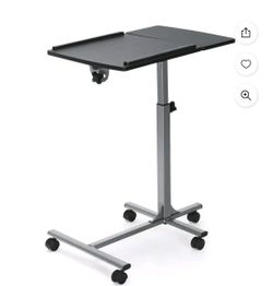 Mobile Laptop Stand on Wheels Height Adjustable Overbed Sofa Side Table