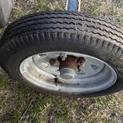 Set Of Almost New Trailer Tires. ( Galvanized Rims)