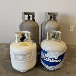 🔥 Propane Tanks – Set of 4 (2 Aluminum + 2 Standard BBQ Tanks