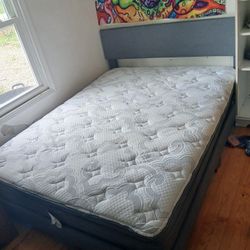 Queen Mattress and Platform Bedframe