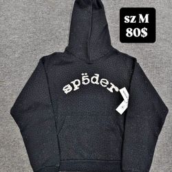 Size M rhinestone Spider Hoodie 