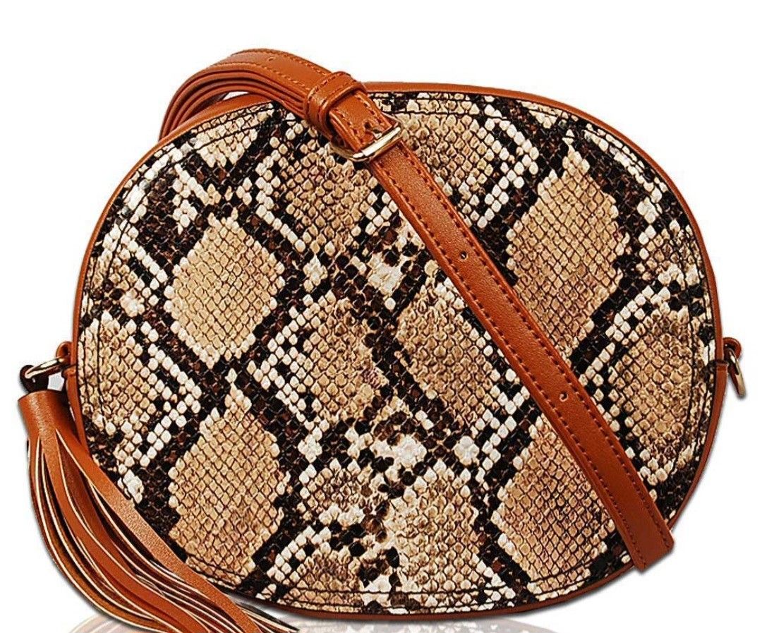 Vieta Snakeskin Pattern Crossbody Bag