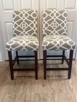Set of 2 Target Upholstered Counter Stools – Espresso Finish