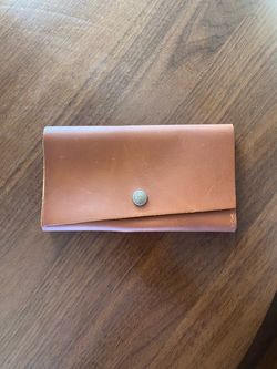 Brown Leather Snap Closure Wallet