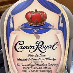CROWN ROYAL Whiskey Wooden 3-D Wall Art Bar Decor