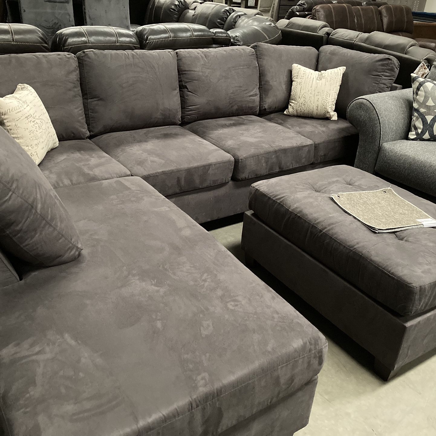 Gray Sectional Sofa With Ottoman $795